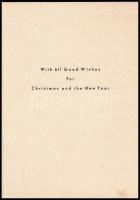Pekáry István (1905-1981): Buják. Rézkarc, akvarell, papír. Jelzett a karcon. Karácsonyi-újévi üdvöz...