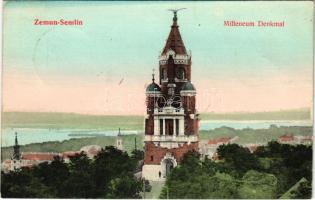 1909 Zimony, Semlin, Zemun; Spomenik / Millenium Denkmal / Millennium emlékmű / Millennium monument