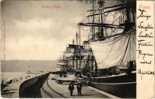 1902 Fiume, Rijeka; Baross Hafen / Baross kikötő, hajók / port and ships (EK)