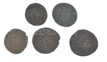Római Birodalom 5db-os bronz érmetétel a III-IV. századból T:2-,3 Roman Empire 5pcs bronze coin lot ...