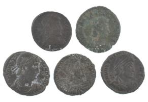 Római Birodalom 5db-os bronz érmetétel a III-IV. századból T:2-,3 Roman Empire 5pcs bronze coin lot from the 3rd-4th century C:VF,F