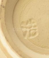 Japán ecset tartó, 2db, kézzel festett, jelzett, kopásokkal, m: 9-9,5 cm