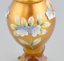 Murano üveg pipa, sérült, jelzés nélkül, h: 19 cm, m: 19 cm