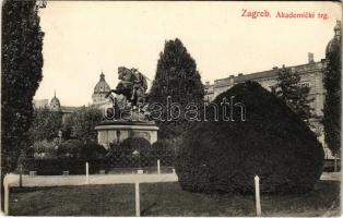 1909 Zagreb, Zágráb; Akademicki trg. / academy square (EK)