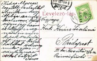 Perjámos, Periamos; Kossuth Lajos utca, templom. W.L. 1327. / street, church