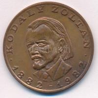 DN Kodály Zoltán 1882-1982 / SUOMI-UNKARI SEURA kétoldalas bronz emlékérem (42,5mm) T:1-