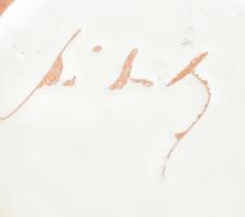 Mihály Béla: Áttört virágos falitál, jelzett, kopásokkal, d: 25,5 cm