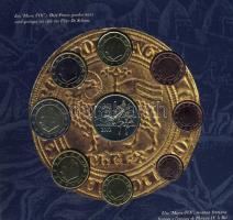 Belgium 2002. 1c-2€ 8klf db + "Aranysarkantyús csata" emlékérem szettben T:BU