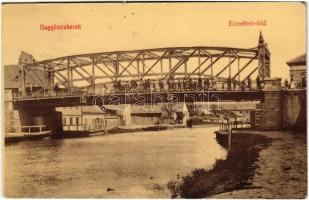 1907 Nagybecskerek, Zrenjanin, Veliki Beckerek; Erzsébet híd. W.L. 323. / bridge