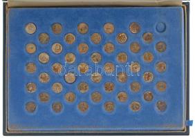 Amerikai Egyesült Államok 1969. Az Egyesült Államok tagállamai 50 darabos Ag emlékérem sorozat The Franklin MInt dísztokban (1,12g/0,999/10mm) T:1- patina USA 1969. States of the Union 50 pieces Ag commemorative coin set in The Franklin Mint case (1,12g/0,999/10mm) C:AU patina