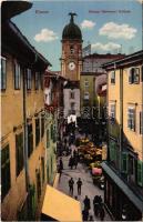 1914 Fiume, Rijeka; Piazza Giovanni Kobler / market / piac