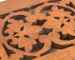 Antik áttört, fa doboz, vászon béléssel, kopott, 30x20x15 cm