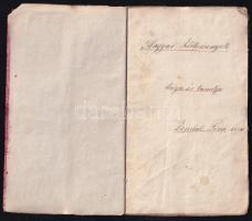Magyar költemények leírja és tanulja. Zombath Pini (Pál) 1854. Kézzel írt iskolai füzet, foltos, 19 sztl. lev.
