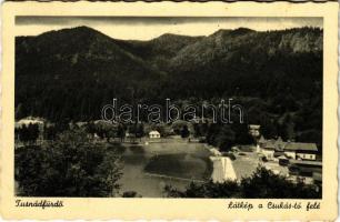 1943 Tusnádfürdő, Baile Tusnad; Látkép a Csukás tó felé / Lacul Stiucilor / lake