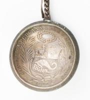 Érmés perui kanál, kopott, h: 15 cm