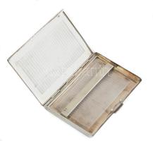 Ezüst (Ag) cigarettatárca, jelzett, 11,5x8 cm, nettó: 158g
