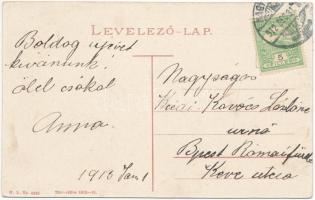 1912 Nagybánya, Baia Mare; Látkép a református templommal. W.L. Bp. 6036. / general view with the Ca...