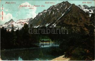 1909 Tátra, Vysoké Tatry; Poprádi tó. Franz Pietschmann Nr. 2144. / Popradske pleso / lake (fa)