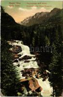 1907 Tátra, Vysoké Tatry; Nagytarpataki felső vízesés. Franz Pietschmann No. 2119. / Gross Kohlbach, Oberer Wasserfall / waterfall