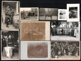 cca 1915-1945 10 db katonai fotó és fotólap (közte megírt tábori posta), vegyes méretben és állapotban