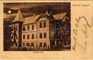 1906 Tarcsa, Tatzmannsdorf; Carolinen Villa am Nacht / villa este / villa at night (EK)