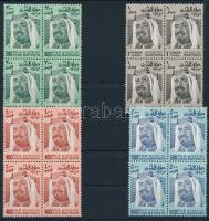 1976 Forgalmi bélyegek: Emir Scheich Isa bin Salman Al Chalifa sor négyestömbökben Mi 256-259