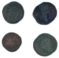 Római Birodalom 4db-os bronz érmetétel a ~II. századból T:2--3 Roman Empire 4pcs bronze coin lot from the ~2nd century C:XF,F