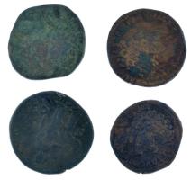 Római Birodalom 4db-os bronz érmetétel a ~II. századból T:2--3 Roman Empire 4pcs bronze coin lot from the ~2nd century C:XF,F