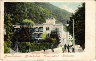 1901 Herkules-fürdő, Baile Herculane; Rezső udvar / Rudolfhof / villa hotel. Emil Jäger (szakadás / tear)