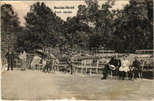 1917 Buziás-fürdő, Baile Buzias; Park részlet, fürdővendégek. Heksch Manó kiadása / spa guests in the park (Rb)