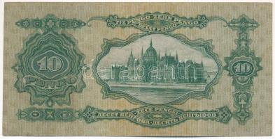 1929. 10P "B 479 057741" T:III folt, sarkokon sérült papír Adamo P8