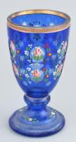 Biedermeier talpas üveg pohár, korának megfelelő kopásokkal, m: 16 cm