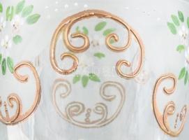 Biedermeier talpas üveg pohár, korának megfelelő kopásokkal, m: 14 cm