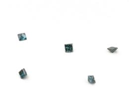 Kék gyémánt, princess csiszolású, cca 0,09 cts