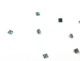 Kék gyémánt, princess csiszolású, cca 0,09 cts