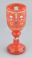 Biedermeier talpas üveg pohár, korának megfelelő kopásokkal, m: 20 cm