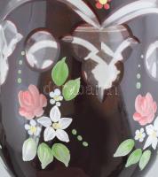 Biedermeier talpas üveg pohár, korának megfelelő kopásokkal, m: 18 cm