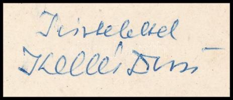 cca 1960 Kellér Dezső autográf levelezőlap