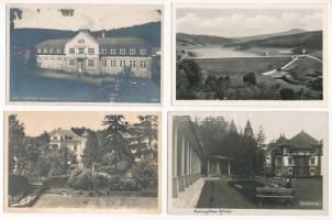 Luhacovice, Lázne Luhacovice; - 4 db régi város képeslap / 4 pre-1945 town-view postcards