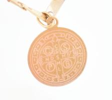 Arany (Au/14k) nyaklánc, Krisztus medállal, jelzett, nettó: 9,9 g. h: 51 cm