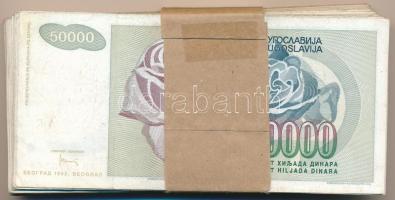 Jugoszlávia 1992. 50.000D (92x) nem eredeti kötegelővel T:III,III-
Yugoslavia 1992. 50.000 Dinara (...