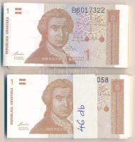 Horvátország 1991. 1D (96x) közte több sorszámkövetővel T:I,I-  Croatia 1991. 1 Dinara (96x) with several consecutive serial among them C:UNC,AU