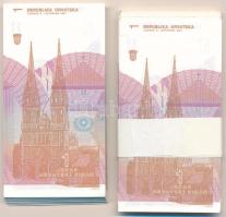Horvátország 1991. 1D (96x) közte több sorszámkövetővel T:I,I- 
Croatia 1991. 1 Dinara (96x) with s...