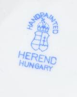 Herendi búzavirág mintás bonbonier, rózsa sérült, rózsaszál törött, jelzett, d: 9 cm