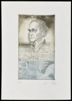 Kass János (1927-2010): J. Lister (1827-1912) portréja. Rézkarc, papír, jelzett, számozott (4/100). ...