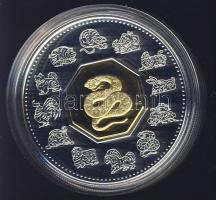 Kanada 2001. 15$ Ag "A Kígyó éve" bicolor T:PP Eredeti díszdobozban, tanúsítvánnyal!