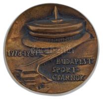 1981. Budapest Sportcsarnok 1978-1981 egyoldalas bronz emlékplakett, hátoldalán Koordinációs vállalkozó 31.sz ÁÉV gravírozással (78mm) T:1-