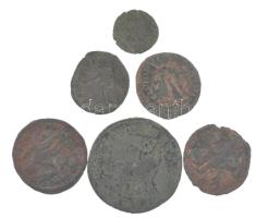Római Birodalom 6db-os bronz érmetétel a III-IV. századból T:3 Roman Empire 6pcs bronze coin lot from the 3rd-4th century C:F