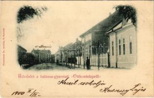 1900 Balassagyarmat, Otthontelep, vasútállomás. Wertheimer Zs. kiadása (Rb)