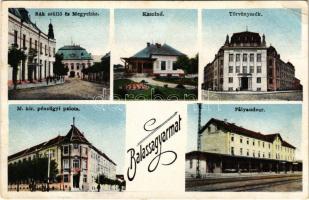 1929 Balassagyarmat, Rák szálló és Megyeháza, Kaszinó, Törvényszék, M. kir. pénzügyi palota, Pályaudvar, vasútállomás (EB)